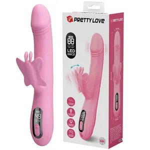 PRETTY LOVE - BELLA RABBIT VIBRATOR WITH BUTTERFLY STIMULATION AND LED PINK