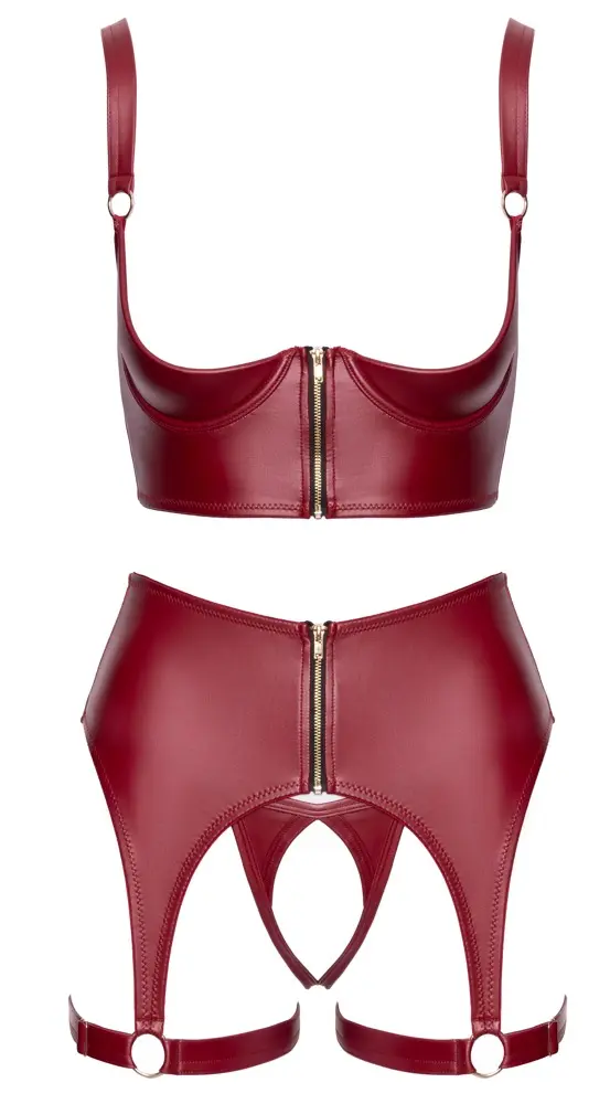 Cottelli Collection Shelf Bra Set Red 90B/XL Photo 7
