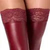 Noir Powerwetlook Thigh-High Stockings with Lace S Photo 7