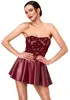 Noir Strapless Corset Dress Size S Burgundy Photo 3