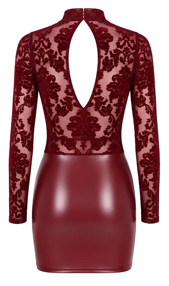 Noir Dress Red M - Long-Sleeved Mini Dress Photo 11