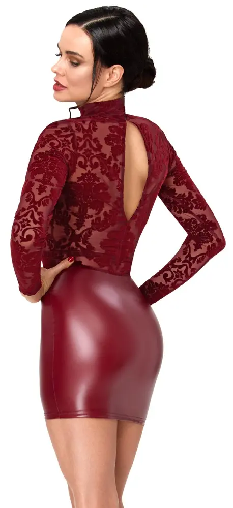 Noir Mini Dress Burgundy Size L Photo 7