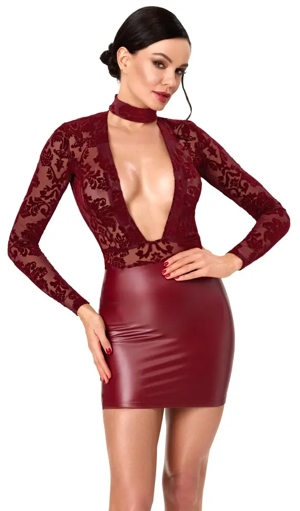 Noir Mini Dress Burgundy XL Photo 2