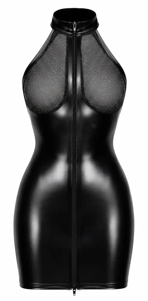 Noir Dress Transp. Chest L Wetlook Mini Dress Photo 7