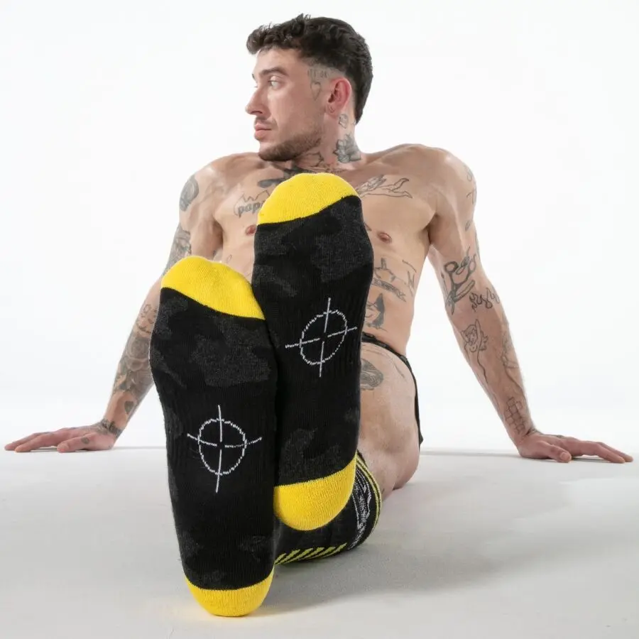 LOCKER GEAR Full Military Knee High Socks Yellow Photo 3