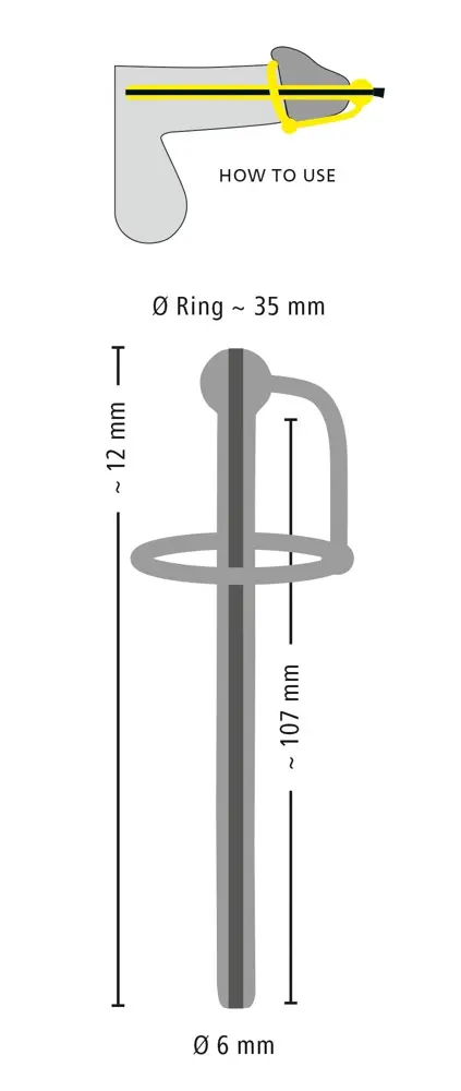 Penisplug Hollow Urethral Dilator with Glans Ring Photo 7