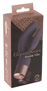 Elegant Series Double Vibe Rabbit Vibrator with 10 Vibration Modes, Dual Motors, Waterproof Design, and USB Rechargeable Silicone