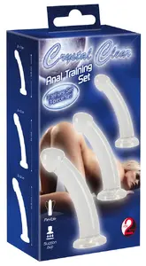 Crystal Clear Anal Training Set Набор из 3 гибких ТПЭ дилдо с присоской и выраженной головкой