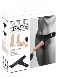 Strap-On Set Your Strap-on Collection RC Vibe 2 Dildos with adjustable faux leather harness, remote-controlled silicone vibrator and 10 vibration modes