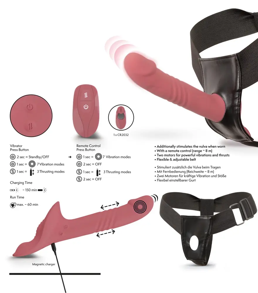 Your Strap-on Collection Pink Strap-On Vibrator Photo 14