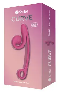 SVibe Curve Pink Dubultais vibrators ar neatkarīgiem motoriem, G punkta stimulāciju un elastīgu klitora stimulatoru