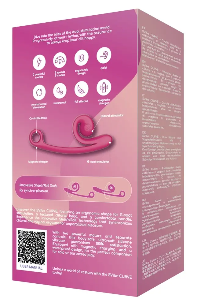 SVibe Curve Pink dubultais vibrators Photo 13