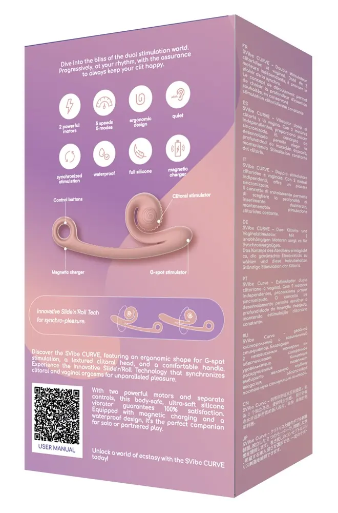 Dubultais vibrators SVibe Curve Peachy Pink Photo 12