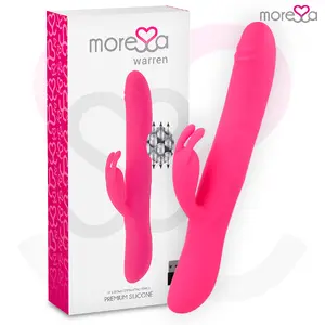 MORESSA WARREN Rechargeable Silicone Rabbit Vibrator with Rolling System and Clitoral Stimulation, 7 Vibration Modes, 4 Rolling Functions