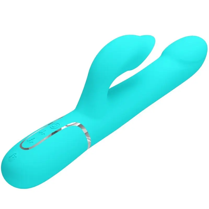 HIGH TECH Pretty Love Pearls Aqua Green Rabbit Vibrator Photo 3