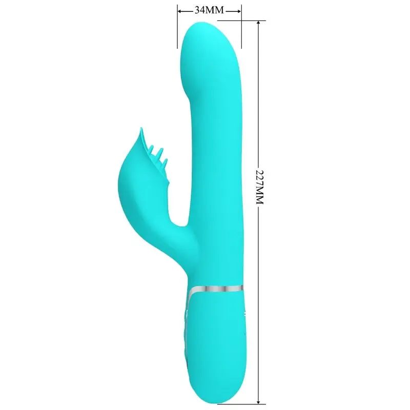 HIGH TECH Pretty Love Pearls Aqua Green Rabbit Vibrator Photo 7