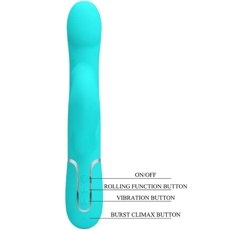 HIGH TECH Pretty Love Pearls Aqua Green Rabbit Vibrator Photo 8