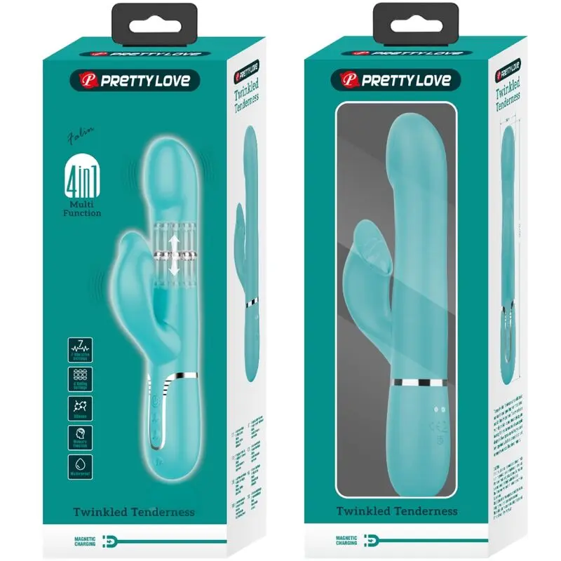 HIGH TECH Pretty Love Pearls Aqua Green Rabbit Vibrator Photo 10