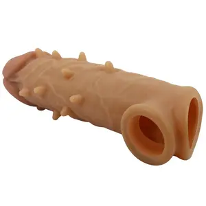 FOR HIM Osborn Penis Extension Sleeve with Testicle Ring Liquid Silicone Submersible Fresh Color