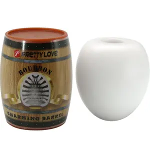 PRETTY LOVE Vīriešu masturbators Egg Model 2 Balts ūdensizturīgs TPR un ABS materiāls ar rievotu tekstūru