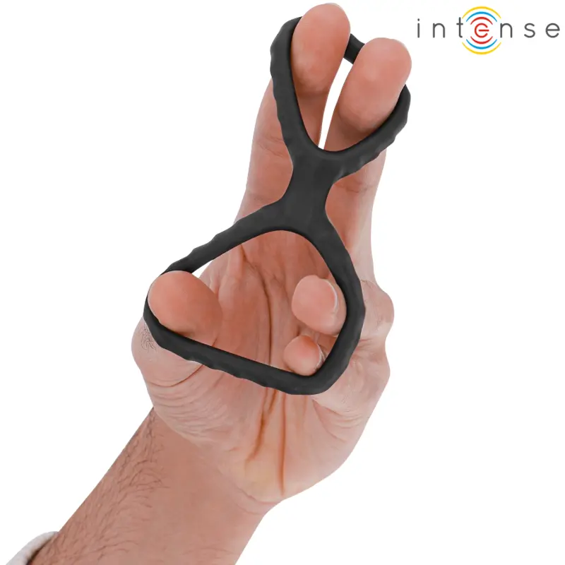 INTENSE Dewey Model 2 Double Silicone Penis Ring Black Photo 4