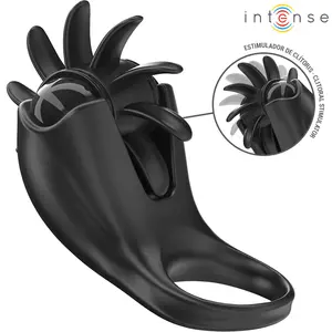 INTENSE Mabel Vibrating Ring with Clitoral Stimulator, 10 Vibration Modes, USB Rechargeable, Waterproof, Black