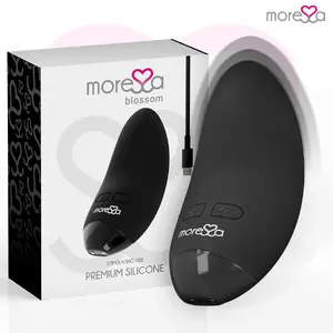 MORESSA Blossom Black Mini Vibrator with Medical Silicone 6 Vibration Modes 3 Intensities USB Rechargeable IPX7 Waterproof