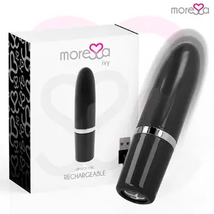 MORESSA Ivy Travel Vibrator Stimulator Black with Medical Silicone USB Rechargeable IPX7 Submersible 6 Vibration Modes and 3 Intensity Modes