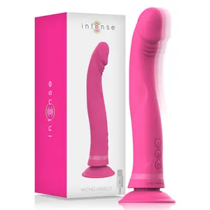 INTENSE Michelangelo Pink Silicone Vibrator Dildo with Suction Cup 10 Vibration Modes IPX6 Waterproof USB Rechargeable