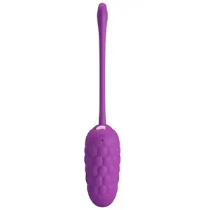 Fun Toys Pretty Love Rechargeable Vibrating Egg with 12 Vibration Functions Purple Marine Texture Silicone