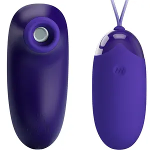 PRETTY LOVE Stimulator and Portable Egg Vibrating Toy USB Rechargeable 12 Speeds 4 Tapping Modes Purple Silicone