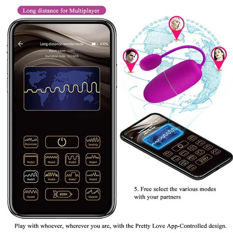 Pretty Love Nymph App Controlled Vibrating Egg Purple Photo 15