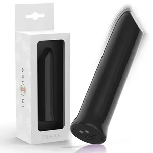 INTENSE TODRICK Black Clitoral Stimulating Bullet with 10 Vibration Modes, Magnetic Charger, and Submersible Design