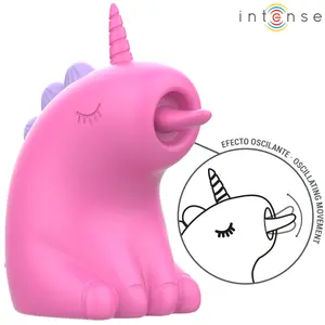 INTENSE PINKIE 360º Rotating Tongue Stimulator with Unicorn Design Waterproof USB Rechargeable Silicone Fuchsia