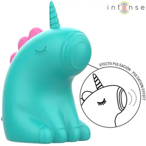 INTENSE TRIXIE Unicorn Tongue Tapping Stimulator with Adjustable Vibration Modes USB Rechargeable Waterproof Green Silicone