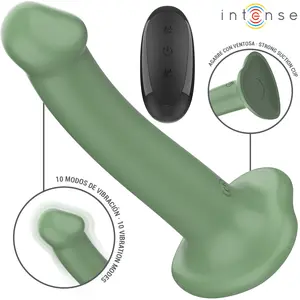 INTENSE BECCA Vibrator with Suction Cup, 10 Vibration Modes, Remote Control, Rechargeable, Waterproof Silicone, Green