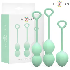 INTENSE Charli Kegel Ball Kit Light Jade Green - medicīniskā silikona Kegeļa bumbiņu komplekts iegurņa pamatnes treniņiem ar 3 svariem