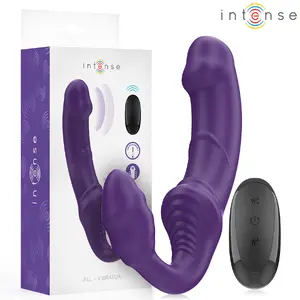 INTENSE Jill Double Vibrator with Remote Control, USB Rechargeable, Waterproof Silicone, Purple