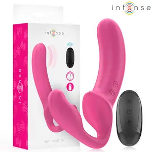 INTENSE AMY Double Vibrator Pink with Remote Control, Medical Grade Silicone, 10 Vibration Levels, Waterproof and USB Rechargeable