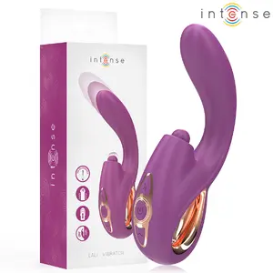 INTENSE LALI Multifunction G-Spot Vibrator with Tapping, Thrusting, and Vibration, Purple, Medical-Grade Silicone, Waterproof IPX7, USB Rechargeable