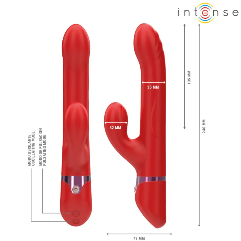 INTENSE LELE Multifunctional Vibrator - Red Photo 3