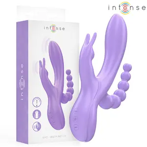 INTENSE Miko Triple Vibrator Rabbit and Anal Stimulator with 7 Vibration Modes Purple Medical-Grade Silicone Waterproof USB Rechargeable