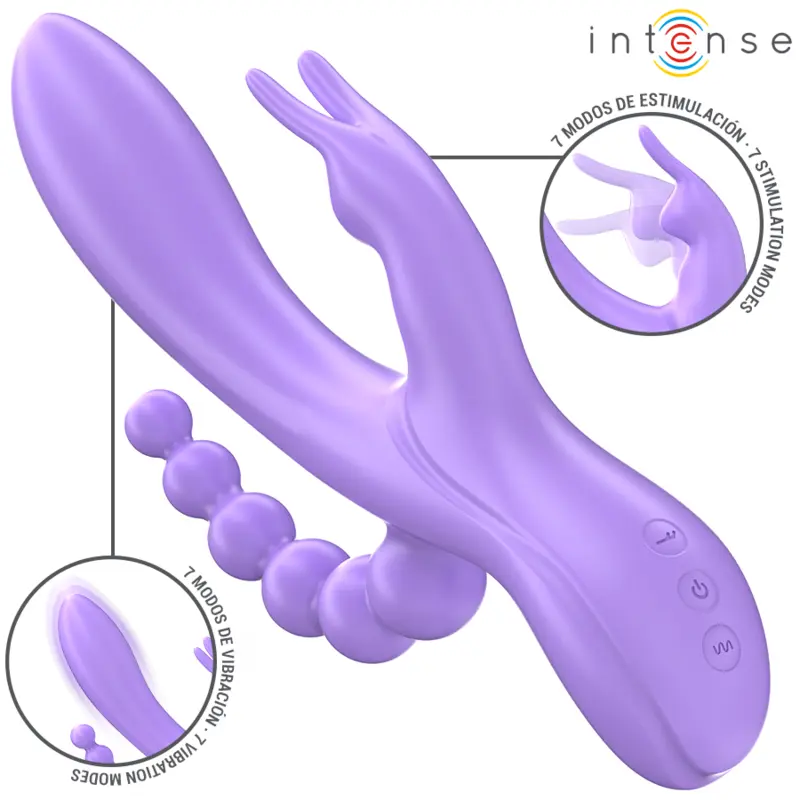 INTENSE Miko Triple Vibrator and Anal Stimulator Purple Photo 2