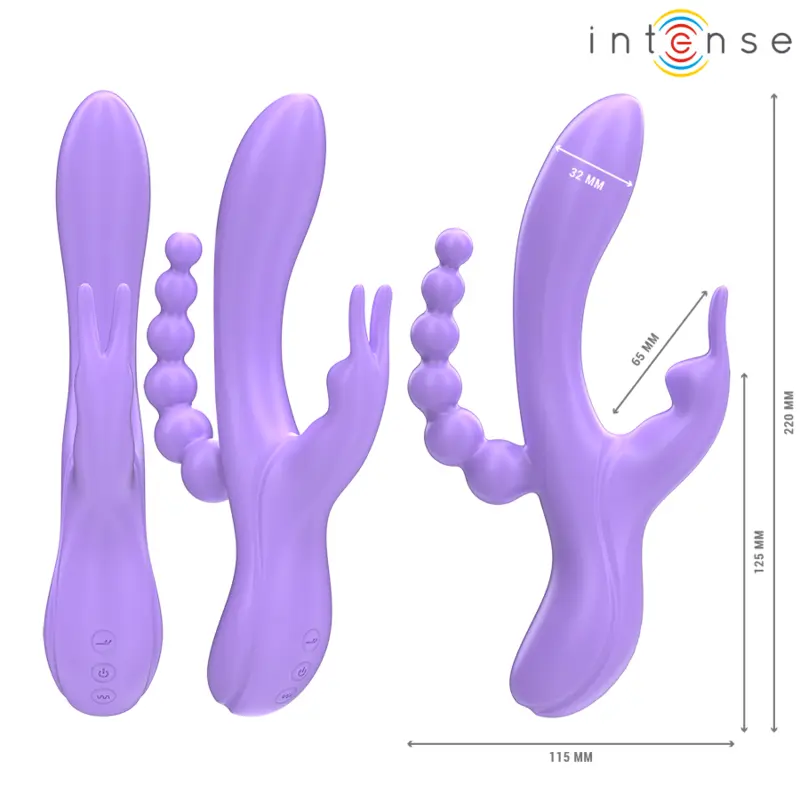 INTENSE Miko Triple Vibrator and Anal Stimulator Purple Photo 3