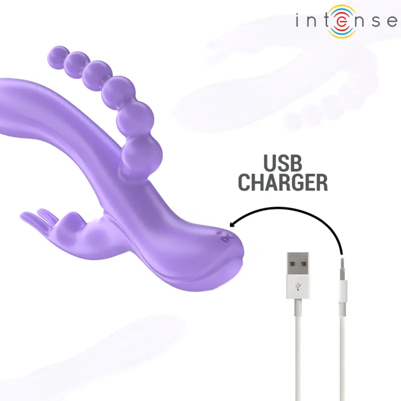 INTENSE Miko Triple Vibrator and Anal Stimulator Purple Photo 7