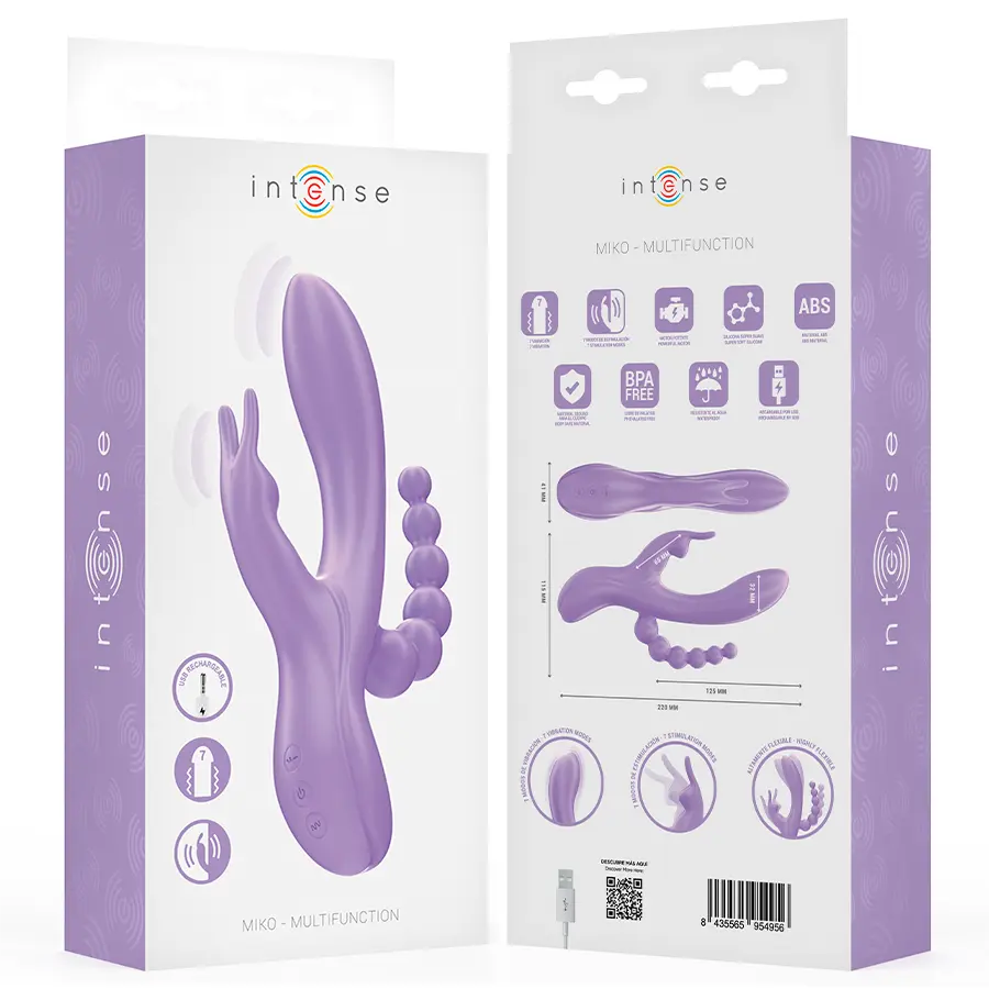 INTENSE Miko Triple Vibrator and Anal Stimulator Purple Photo 8
