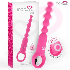 MORESSA Ronie Pink Remote Control Anal Pleasure Toy with Medical Silicone 7 Vibration Modes and Magnetic USB Rechargeable
