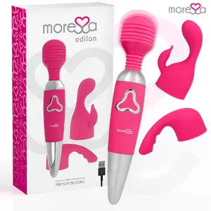 MORESSA ODILON Rechargeable Body Massager with 7 Vibration Modes Medical Silicone Blue Backlit Control