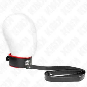 KINK Kaklarota ar siksnu 116 cm ar sarkanu ādas siksniņu regulējama 40-48 cm x 6 cm