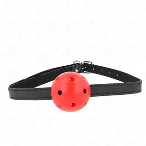 KINK Simplicity Red Breathable Bumbas žņaugs ar 4.5 cm bumbu, regulējama siksna